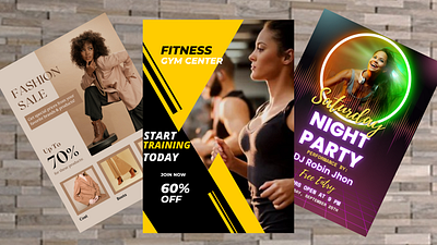 Gym, Sale or Party Flyer fitness flyer flyer design graphic design gym flyer party flyer sale flyer