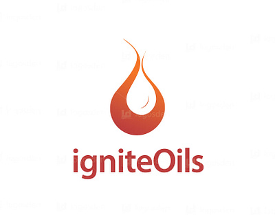 ignite drop logo design brand branding flame logo