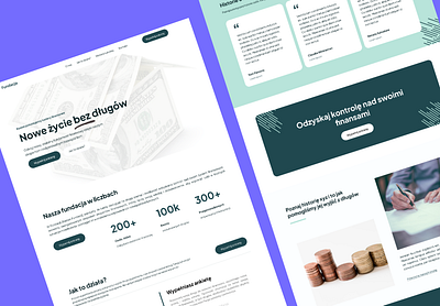 Strona dla fundacji charity cta finance landing page ui ux