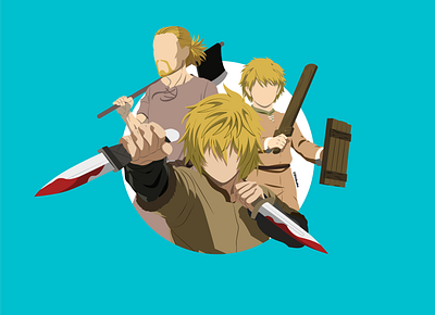 Thorfinn of Vinland Saga - Minimalist Character Design 2d art characterdesign flat illustration illustrator minimalist