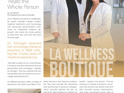 Advertorial for Wellness Boutique advertisement advertorial branding creative direction graphic design magazine layout