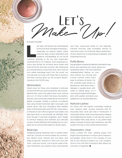 Editorial Layout for Beauty Section creative direction design editorial layout graphic design magazine layout