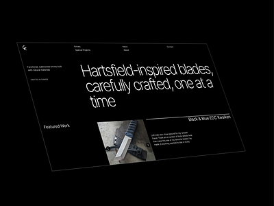 KG Handcrafted — Home (perspective) branding dark dark mode graphic design landing page typography web design