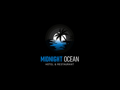 MIDNIGHT OCEAN art logo branding illustration illustration logo logo midnight moon moonlogo nature logo night logo ocean logo restaurant logo sea logo
