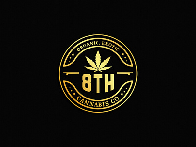 LUXURY GOLD COLOR CANNABIS CBD LOGO logo mylar bag design