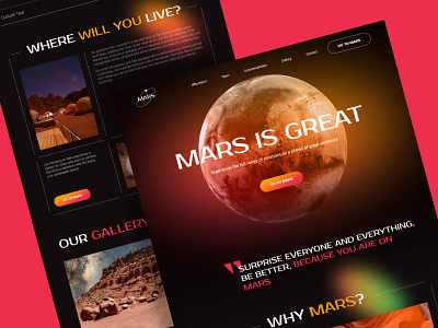 Mars is great — Landing page for tours to Mars cosmos figma landing page mars planet tourism ui ux ui web design website