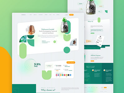 Green Finance & Investments app branding design eco finance graphic design green illustration ui ux vector