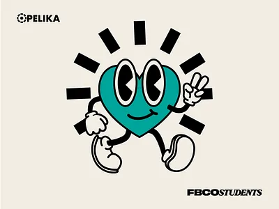 FBCO Students branding cartoon church design heart identity illustration illustrator logo shine students vector youth