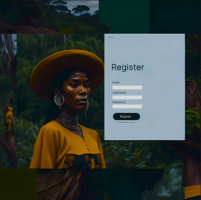 A Web UI interface register graphic design ui