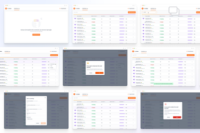 Warm-up Listing Design b2b connect dashboard dashboard list view delete design disconnect edit empty state listing modal product design saas table table listing ui uiux ux uxdesign warm up