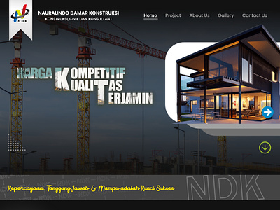 Landing Page / Home Page UI UX of NDK Construction branding companyprofile construction graphic design home page indonesia landing page logo ui uiux