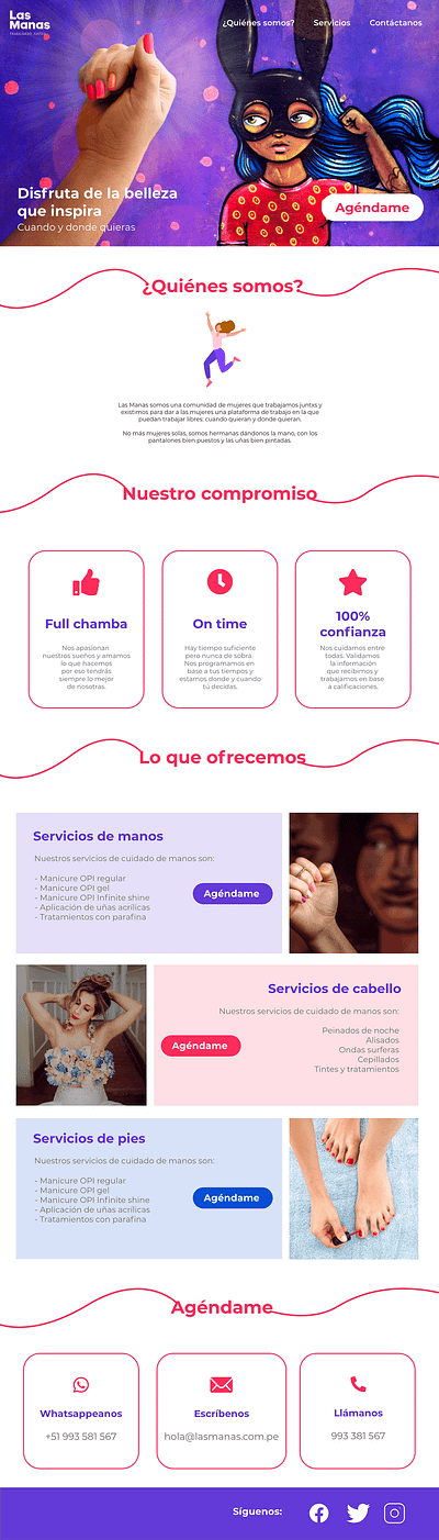 Landing page Las Manas Peru