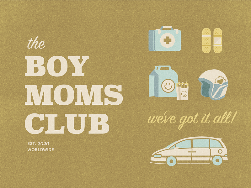 B is for...Boy Mom boy mom brand design branding concept illustration parenting typography