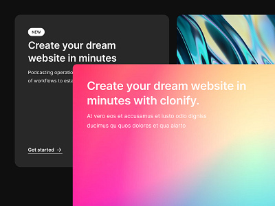 Content Blocks — Clonify clean content feature figma gradient header modern saas simple ui ui kit user interface ux web web design