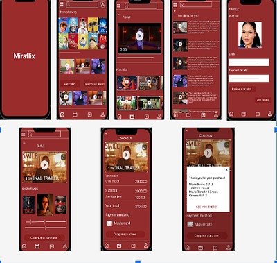 Movie Theater App branding graphic design ui