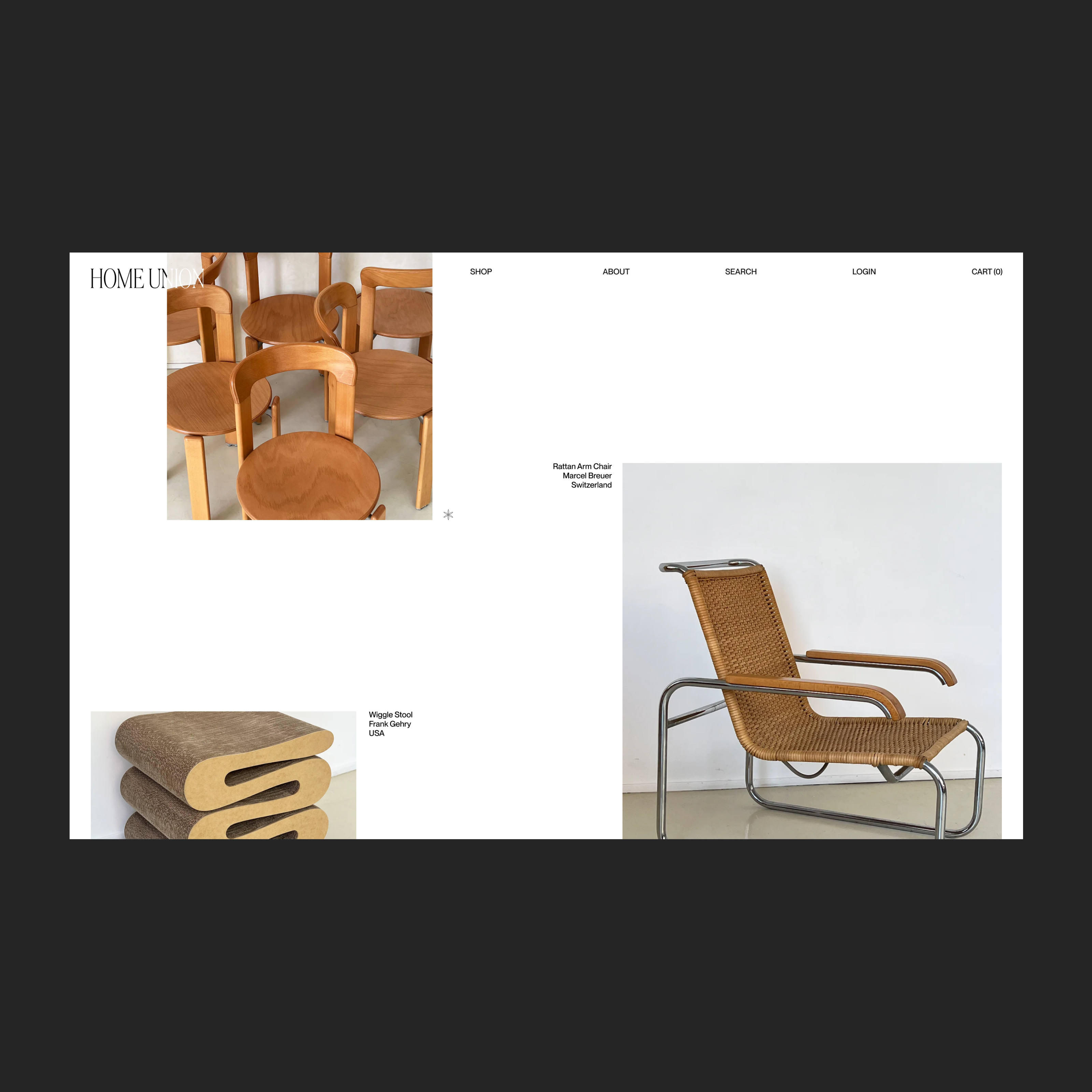 Relume Challenge - Furniture Store carousel design ecomm ecommerce editorial furnture hero home homepage interior design mcm mid century modern minimal shop type typographic ui