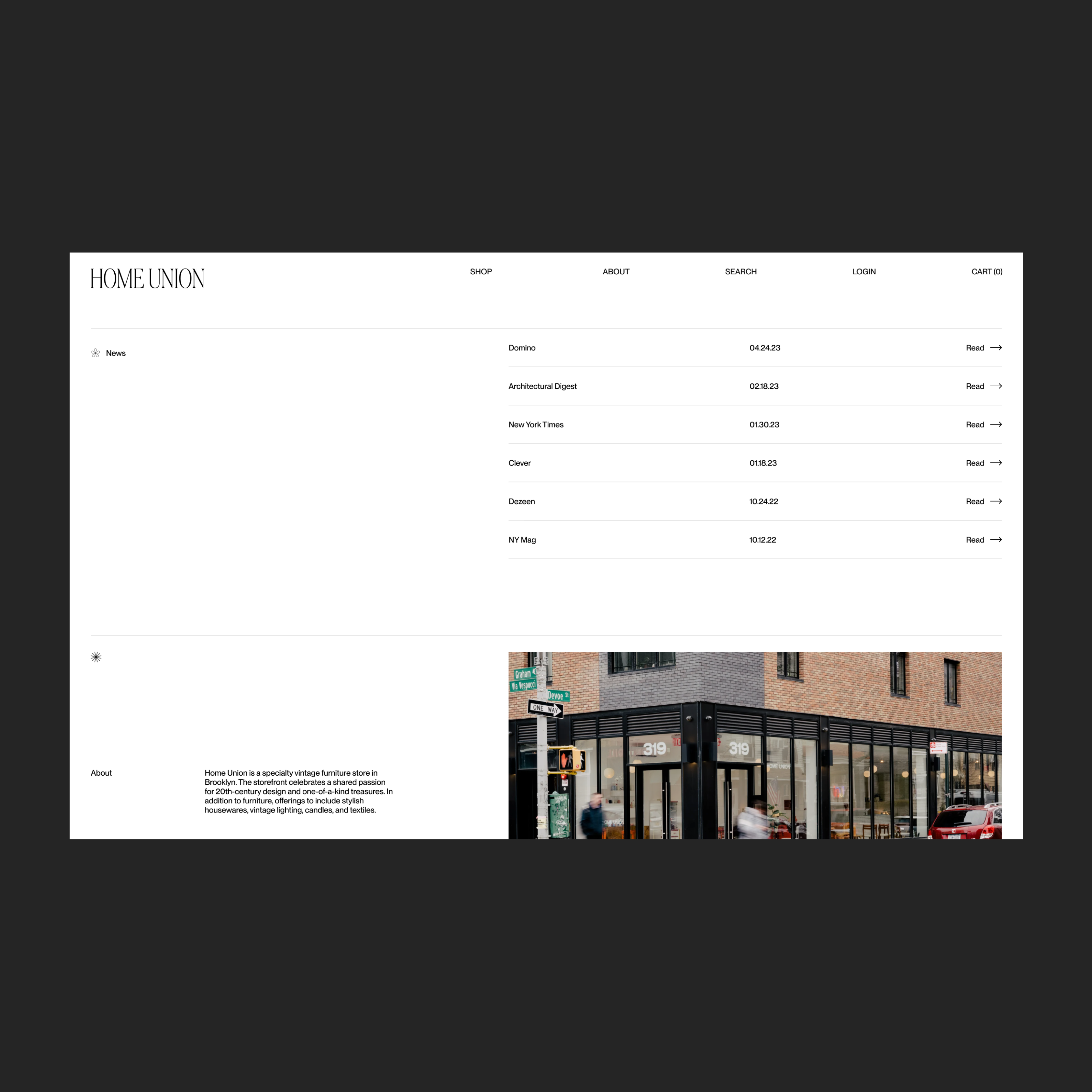 Relume Challenge - Furniture Store architecture carousel design ecomm ecommerce editorial furniture hero home homepage interior design mid century modern minimal shop type typographic ui
