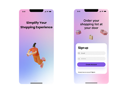 Landing Page - Sign Up figma gradient landingpage shopping signup