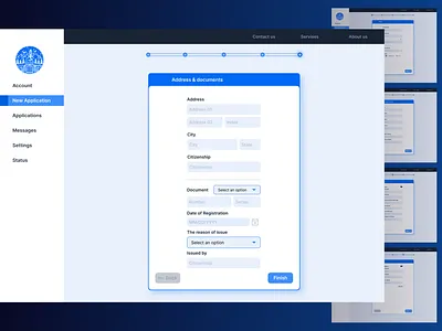 Passport application form branding design figma ui ux vector web
