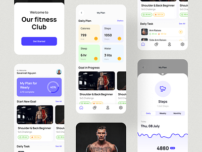 Fitness App Design android app designer app interface app ui design apps ui design branding cardio falconthought fitness fitness app gym gym app healthcare ios iphone mobile ui designer sport app ui ux weightloss workout