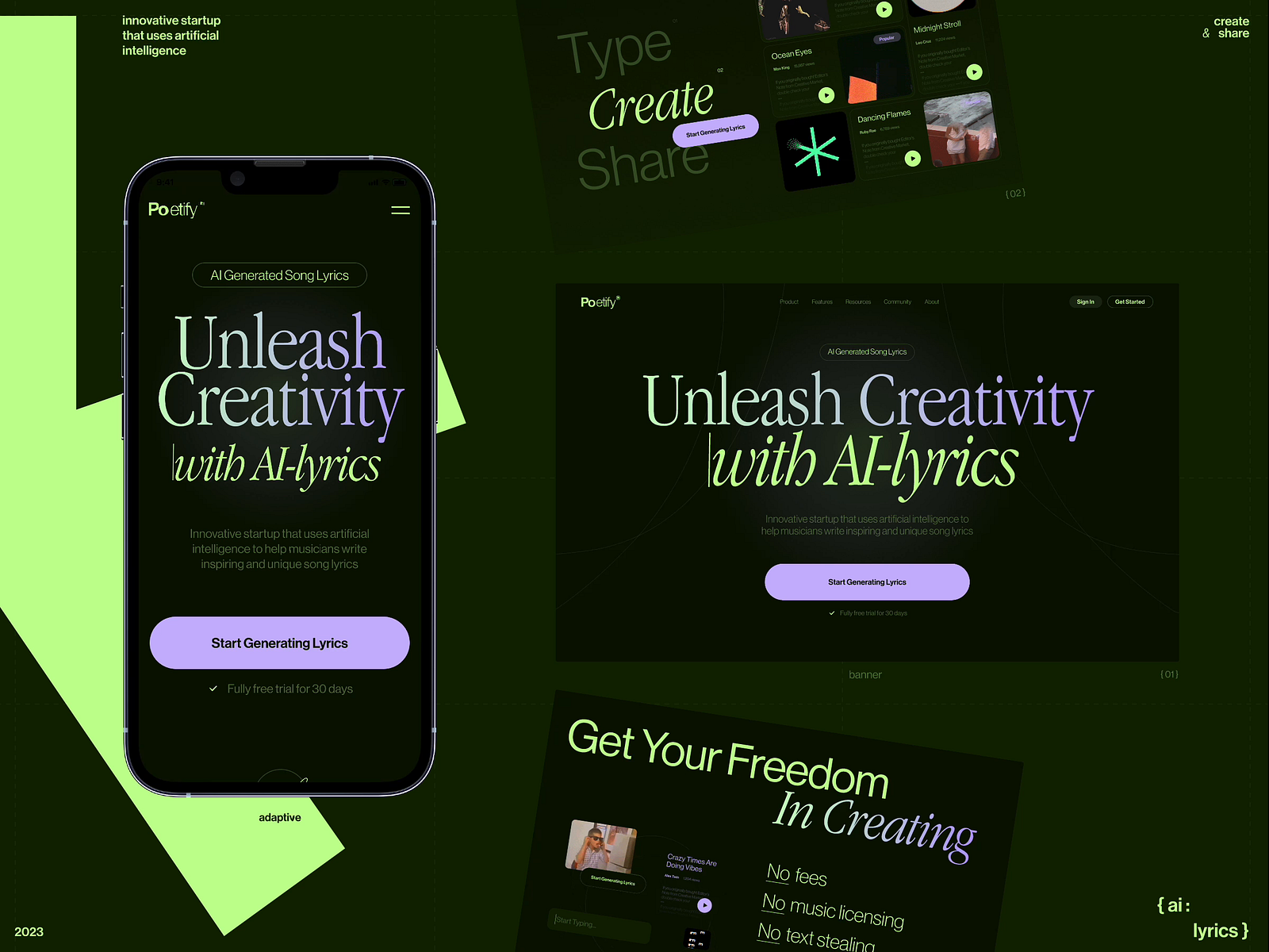AI Generated Song Lyrics by Katya on Dribbble
