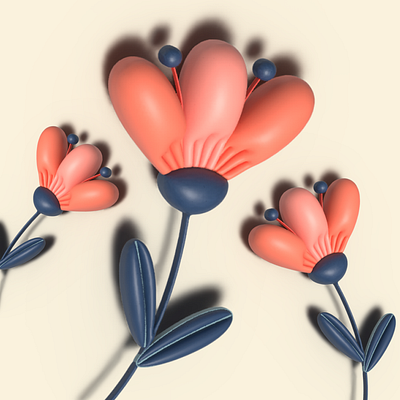 3D Flowers design graphic design illustration motion graphics typography vector