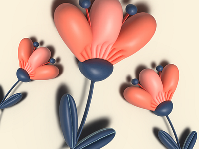 3D Flowers design graphic design illustration motion graphics typography vector