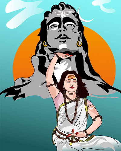 Om Namah Shivay abstract graphic design ill illustration meditation shiva vector