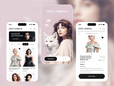 Dolce & Gabbana™ | Shopping App app black clean clothing design dolce gabbana ecommerce fashion minimal mobile pink product design shopping ui ux