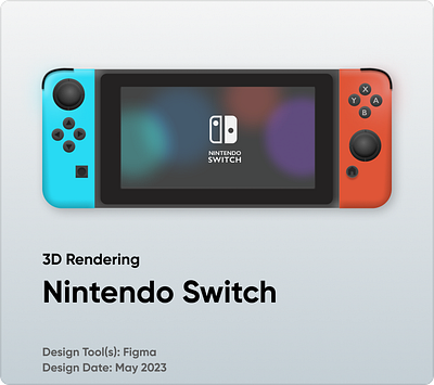 Nintendo Switch 3D Rendering 3d design figma graphic design illustration vector