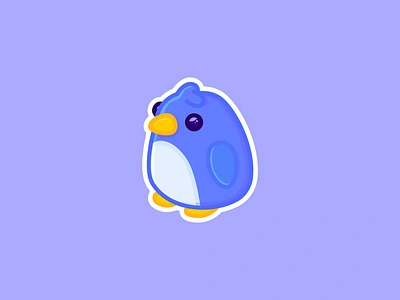 penguin! cute design flat icon illustration inkscape penguin purple sticker vector