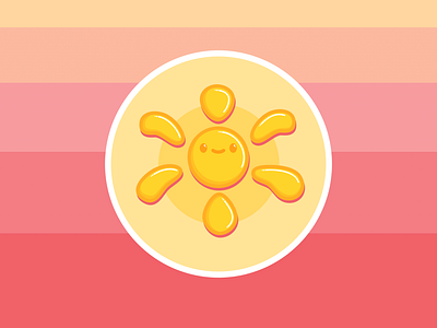 sunshine design flat happy icon illustration inkscape pink smile sticker sunshine vector yellow