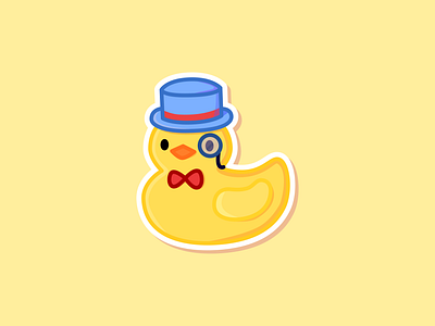 dapper duck bow tie dapper design duck fancy flat hat icon illustration inkscape monocle sticker vector