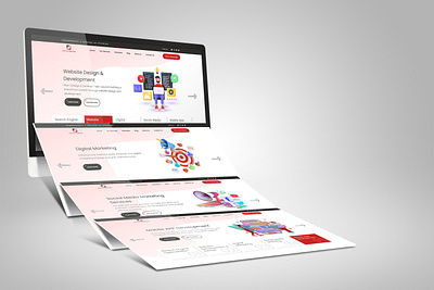 Moderen Website Header 3d animation app astronaut branding design illustration logo mockup professional red color stationary design ui unique vector web header