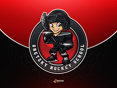 Gretzky Hockey School Mascot Logo branding character clothes esport hockey hockeyjersey hockeylogo hockeymascot illustration logo mascot merchandise