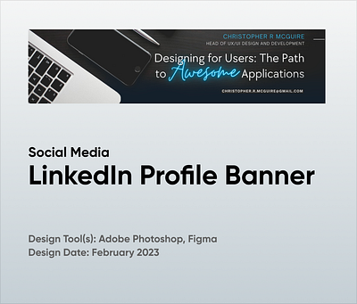 LinkedIn Profile Banner banner branding dark theme graphic design linkedin personal brand photoshop social media