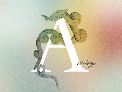 A is for...Astrology astrology concept constellation design draco dragon gradient illustration typography