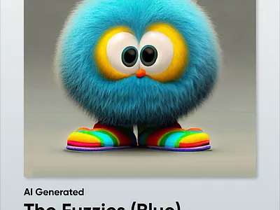 Blue Fuzzy artificial intelligence cartoon character graphic design illustrator photoshop pixar