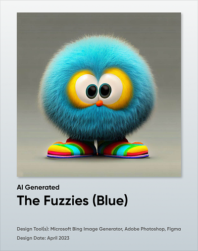 Blue Fuzzy artificial intelligence cartoon character graphic design illustrator photoshop pixar