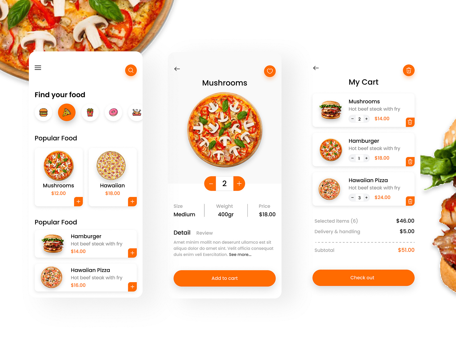 food ordering app design by DEEPAK on Dribbble