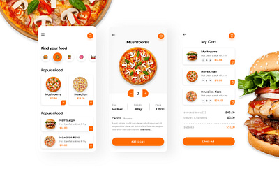 food ordering app design app branding design graphic design illustration logo typography ui ux vector