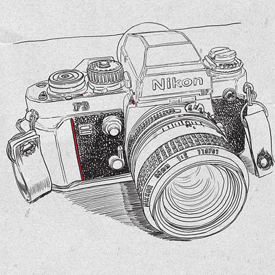08/17/2022 - Nikon F3 study analog camera apple pencil camera digital illustration digital pencil film camera ipad pro ipad sketch nikon nikon f3hp procreate textured tgts chromagraph true grit texture supply