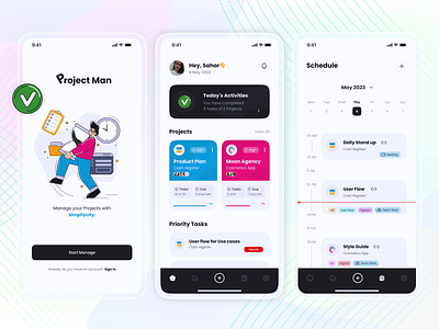 Project and Task Management App - Part1 app dailyui design graphic design illustration product project projectmanager projectmanagment task taskmanager taskmanagment team teamwork ui uidesign uiux ux uxdesign website