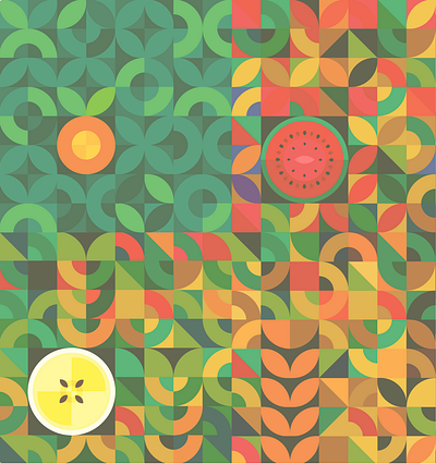 Geometric food patterns branding food fruits geometric vector patterns illustration vector patterns