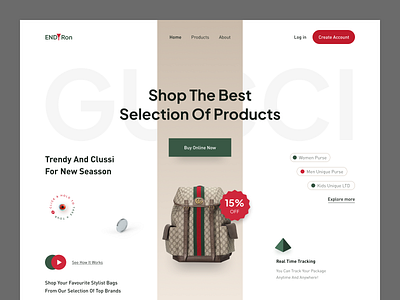 E-Commerce Web Design e commerce ecommerce gucci home page marketplace minimalism modern online shop saas shopify sotre ui ux web website wholesale