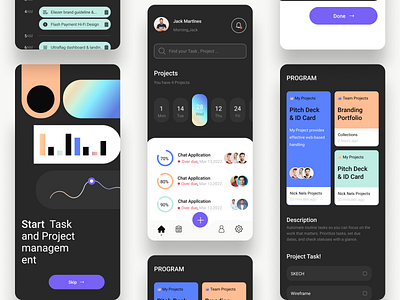 Project and Task Management app applicatin design figma figmadesign mobile design modern product project projectmanager task taskmanager trend ui uidesign uiux uiuxdesign ux