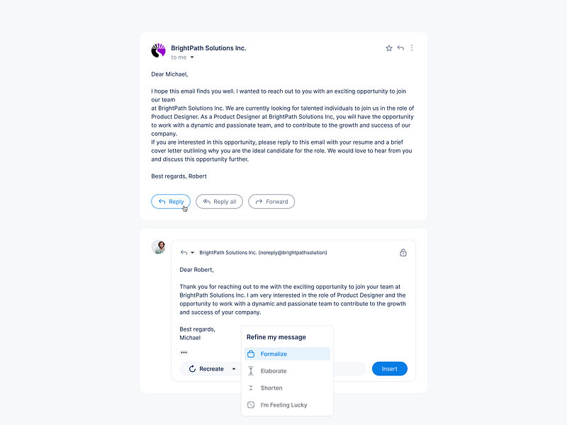 Help Me Write feature | Gmail aiassistance aiemail artificialintelligence chatgpt design elaborate emailassistant emailautomation emailefficiency formalize gmailai gmailupdates google io 2023 inboxoptimization personalizedemail shorten smartcomposing smartinbox ui ux