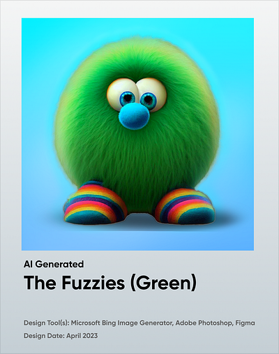Green Fuzzy artificial intelligence cartoon creature graphic design microsoft bing pixar