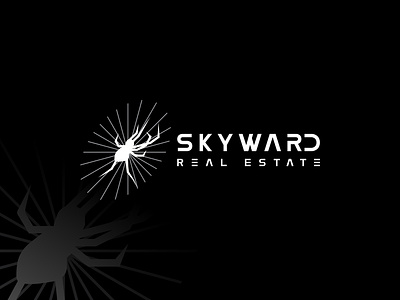 SKYWARD brand design black and white branding custom logo design designer graphic design illustration logo minimalism minimalist modern professional spider typography vector