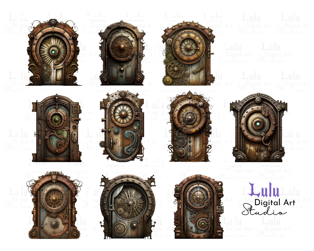 21 Vintage Steampunk Doors, A Charming Collection by Lulu Y on Dribbble